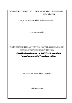 Luận án Tuyên truyền hình ảnh Việt Nam ra thế giới qua báo chí đối ngoại trong giai đoạn hiện nay