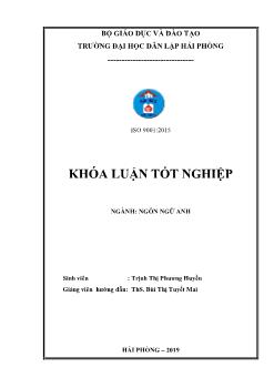 Luận văn A study on difficulties in english speaking skill of the non-Major students at hai phong private university