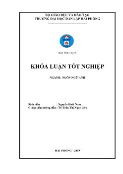 Luận văn A study on idioms used in some famous english short stories - Nguyễn Hoài Nam