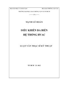 Luận văn Điều khiển đa biến hệ thống HVAC