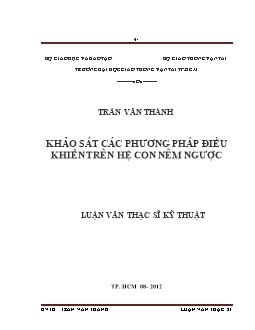 Luận văn Khảo sát các phương pháp điều khiển trên hệ con nêm ngược