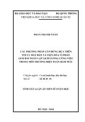 Tóm tắt Luận án Các phương pháp gần đúng dựa trên tối ưu bày đàn và tiến hóa vi phân giải bài toán lập lịch luồng công việc trong môi trường điện toán đám mây