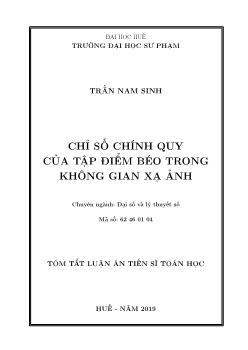 Tóm tắt Luận án Chỉ số chính quy ủa tập điểm béo trong không gian xạ ảnh