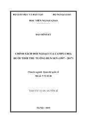 Tóm tắt Luận án Chính sách đối ngoại của Campuchia dưới thời thủ tướng Hun Sen (1997 - 2017)