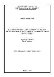 Tóm tắt Luận án Đặc điểm cấu trúc - Kiến tạo phần Tây Bắc bồn trũng Nông Sơn, Quảng Nam và sự tạo khoáng Urani trong cát kết