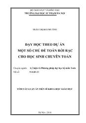 Tóm tắt Luận án Dạy học theo dự án một số chủ đề toán rời rạc cho học sinh chuyên Toán