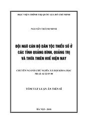 Tóm tắt Luận án Đội ngũ cán bộ dân tộc thiểu số ở các tỉnh Quảng Bình, Quảng Trị và Thừa Thiên Huế hiện nay