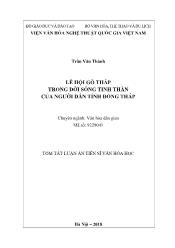 Tóm tắt Luận án Lễ hội Gò Tháp trong đời sống tinh thần của người dân tỉnh Đồng Tháp