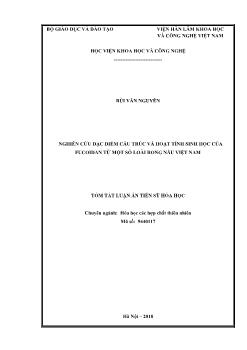 Tóm tắt Luận án Nghiên cứu đặc điểm cấu trúc và hoạt tính sinh học của Fucoidan từ một số loài rong nâu Việt Nam