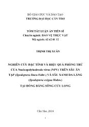 Tóm tắt Luận án Nghiên cứu đặc tính và hiệu quả phòng trừ của Nucleopolyhedrosis Virus (NPV) trên sâu ăn tạp (spodoptera litura fabr.) và sâu xanh da láng (Spodoptera Exigua Hubn.) tại đồng bằng sông Cửu Long