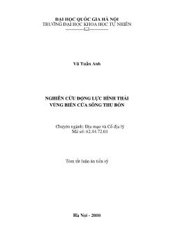 Tóm tắt Luận án Nghiên cứu động lực hình thái vùng biển cửa sông Thu Bồn