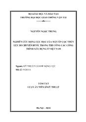 Tóm tắt Luận án Nghiên cứu động lực học của máy ép cọc thủy lực di chuyển bước trong thi công các công trình xây dựng ở Việt Nam