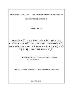 Tóm tắt Luận án Nghiên cứu hiệu ứng của các chất gia cường Clay hữu cơ cấu trúc nano đối với biến đổi cấu trúc và tính chất của một số vật liệu Polyme phân cực