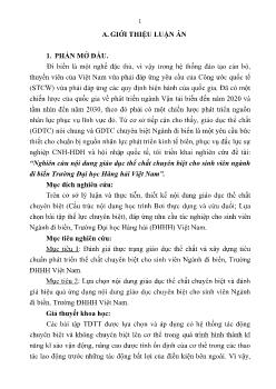 Tóm tắt Luận án Nghiên cứu nội dung giáo dục thể chất chuyên biệt cho sinh viên ngành đi biển trường Đại học Hàng hải Việt Nam