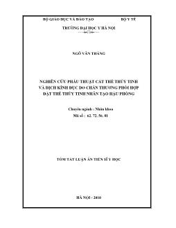 Tóm tắt Luận án Nghiên cứu phẫu thuật cắt thể thủy tinh và dịch kính đục do chấn thương phối hợp đặt thể thủy tinh nhân tạo hậu phòng