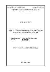 Tóm tắt Luận án Nghiên cứu phương pháp sàng trường số ứng dụng trong phân tích mã