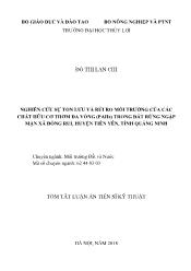 Tóm tắt Luận án Nghiên cứu sự tồn lưu và rủi ro môi trường của các chất hữu cơ thơm đa vòng (PAHs) trong đất rừng ngập mạn xã Đồng Rui, huyện Tiên Yên, tỉnh Quảng Ninh