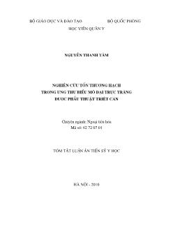 Tóm tắt Luận án Nghiên cứu tổn thương hạch trong ung thư biểu mô đại trực tràng được phẫu thuật triệt căn