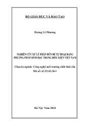 Tóm tắt Luận án Nghiên cứu xử lý phân bùn bể tự hoại bằng phương pháp sinh học trong điều kiện Việt Nam