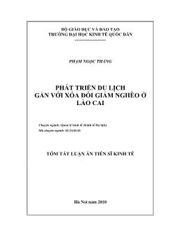 Tóm tắt Luận án Phát triển du lịch gắn với xóa đói giảm nghèo ở Lào Cai