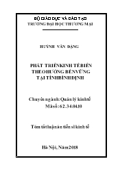 Tóm tắt Luận án Phát triển kinh tế biển theo hướng bền vững tại tỉnh Bình Định