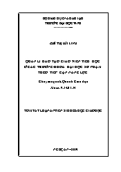 Tóm tắt Luận án Quản lí đào tạo giáo viên Tiểu học ở các trường/khoa Đại học Sư phạm theo tiếp cận năng lực