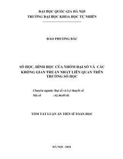 Tóm tắt Luận án Số học, hình học của nhóm đại số và các không gian thuần nhất liên quan trên trường số học