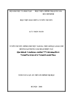 Tóm tắt Luận án Tuyên truyền hình ảnh Việt Nam ra thế giới qua báo chí đối ngoại trong giai đoạn hiện nay