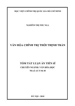 Tóm tắt Luận án Văn hóa chính trị thời Thịnh Trần