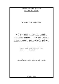 Tóm tắt Luận án Xử lý tín hiệu đa chiều trong thông tin di động băng rộng đa người dùng