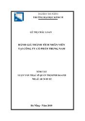 Tóm tắt Luận văn Đánh giá thành tích nhân viên tại công ty Cổ phần Trung Nam