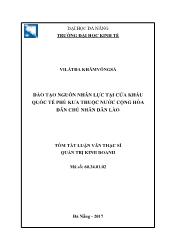 Tóm tắt Luận văn Đào tạo nguồn nhân lực tại cửa khẩu quốc tế Phù Kưa thuộc nước Cộng hòa Dân chủ nhân dân Lào