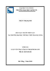 Tóm tắt Luận văn Đào tạo nguồn nhân lực tại trường Đại học Thể dục thể thao Đà Nẵng