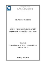 Tóm tắt Luận văn Định vị thương hiệu Bonpas trên thị trường bánh ngọt tại Đà Nẵng