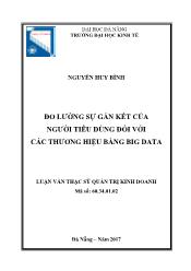 Tóm tắt Luận văn Đo lường sự gắn kết của người tiêu dùng đối với các thương hiệu bằng Big Data