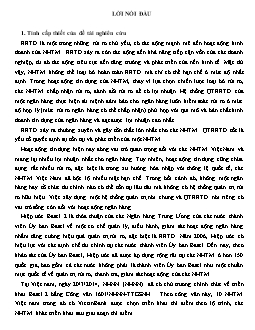 Tóm tắt Luận văn Giải pháp quản trị RRTD tại VietinBank