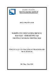 Tóm tắt Luận văn Nghiên cứu chất lượng dịch vụ đào tạo – tình huống tại trường Cao đẳng thương mại