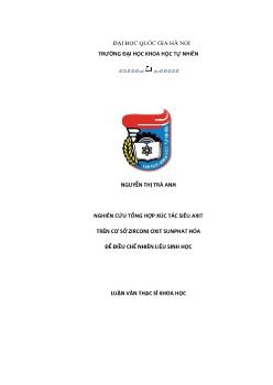 Tóm tắt Luận văn Nghiên cứu tổng hợp xúc tác siêu Axit trên cơ sở Zirconi Oxit Sunphat hóa để điều chế nhiên liệu sinh học