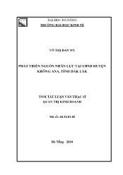 Tóm tắt Luận văn Phát triển nguồn nhân lực tại UBND huyện Krông Ana, tỉnh Đắk Lắk