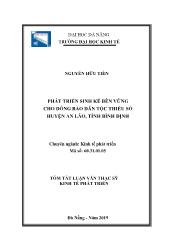 Tóm tắt Luận văn Phát triển sinh kế bền vững cho đồng bào dân tộc thiểu số huyện An Lão, tỉnh Bình Định