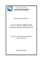 Tóm tắt Luận văn Quản lý thu bảo hiểm xã hội tại huyện Đăk Hà, tỉnh Kon Tum