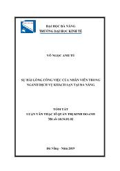 Tóm tắt Luận văn Sự hài lòng công việc của nhân viên trong ngành dịch vụ khách sạn tại Đà Nẵng