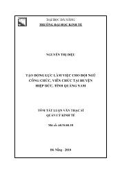 Tóm tắt Luận văn Tạo động lực làm việc cho đội ngũ công chức, viên chức tại huyện Hiệp Đức, tỉnh Quảng Nam