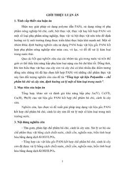 Tóm tắt Luận văn Tổng hợp vật liệu Polyanilin – chế phẩm bã chè và cây sim, định hướng xử lý một số kim loại trong nước