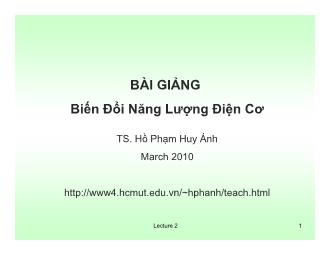 Bài giảng Biến đổi năng lượng điện cơ - Chương 2 - Hồ Phạm Huy Ánh
