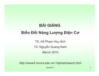 Bài giảng Biến đổi năng lượng điện cơ - Chương 5, Phần 1 - Hồ Phạm Huy Ánh