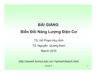 Bài giảng Biến đổi năng lượng điện cơ - Chương 5, Phần 2 - Hồ Phạm Huy Ánh