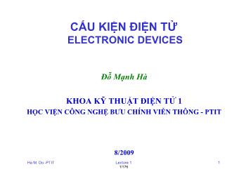 Bài giảng Cấu kiện điện tử - Đỗ Mạnh Hà