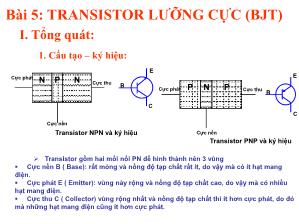 Bài giảng Điện tử căn bản - Bài 5: Transistor lưỡng cực
