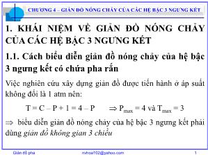 Bài giảng Giản đồ pha - Chương 4: Giản đồ nóng chảy của các hệ bậc 3 ngưng kết - Nguyễn Văn Hòa